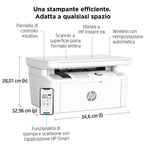 HP LaserJet M140w Stampante laser compatta multifunzione