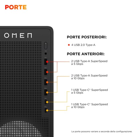 HP OMEN 16L Gaming Desktop PC TG03-0056nl PC AMD Ryzen™ 7 8700F 16 GB DDR5-SDRAM 512 GB SSD Windows 11 Home Tower AI PC Nero