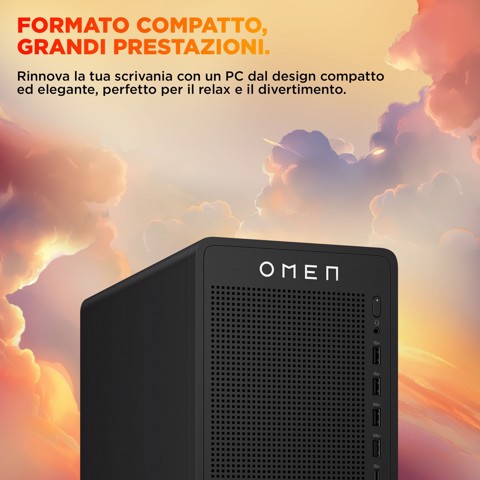 HP OMEN 16L Gaming Desktop PC TG03-0056nl PC AMD Ryzen™ 7 8700F 16 GB DDR5-SDRAM 512 GB SSD Windows 11 Home Tower AI PC Nero