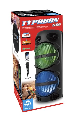 iDance Cassa Bluetooth DJ con microfono e luci da discoteca 500W Speaker Black