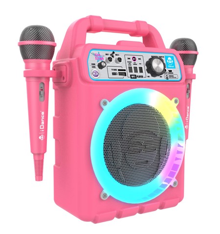 iDance K3V2PK sistema di karaoke con doppio microfono Portatile a batteria Wireless 50W