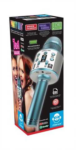 iDance PARTY MIC Blu Microfono per karaoke