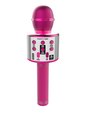 iDance PARTY MIC Microfono portatile a batterie con effetti per la voce colore Rosa