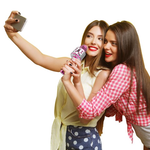 iDance PARTY MIC Microfono portatile a batterie con effetti per la voce colore Rosa