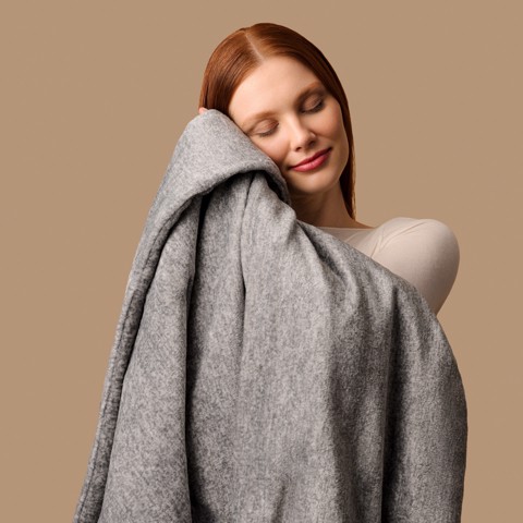Imetec CaldoPlaid Adapto Plus Mélange 150x100 cm, Plaid riscaldabile, Morbida Coperta elettrica, Tecnologia Adapto Plus, Sistema Sicurezza ElectroBlock, Caldo Subito, 6 Temperature, Bassi Consumi, Lavabile