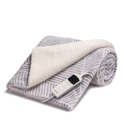 Imetec CaldoPlaid Adapto Plus Velvet&Sherpa 160x120 cm, Plaid riscaldabile, Morbida Coperta elettrica, Tecnologia Adapto Plus, Sistema Sicurezza ElectroBlock, Caldo Subito, 6 Temperature, Bassi Consumi, Lavabile