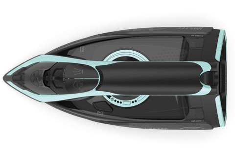 Imetec Ferro da stiro Onda F1 a secco e a vapore 2400 W Nero, Turchese