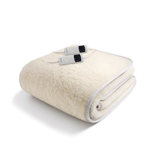 Imetec Scaldasonno Adapto Plus 100% Lana e Merino, Matrimoniale 160x150 cm, Caldo Subito, Tecnologia brevettata Adapto Plus, Sistema Sicurezza ElectroBlock, Bassi consumi, 6 Temperature, Autospegnimento 1, 3, 9 ore, Made in Italy