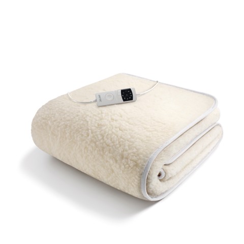Imetec Scaldasonno Adapto Plus 100% Lana e Merino, Singolo 80x150 cm, Caldo Subito, Tecnologia Brevettata Adapto Plus, Sistema Sicurezza ElectroBlock, Bassi consumi, 6 Temperature, Autospegnimento 1, 3, 9 ore, Made in Italy