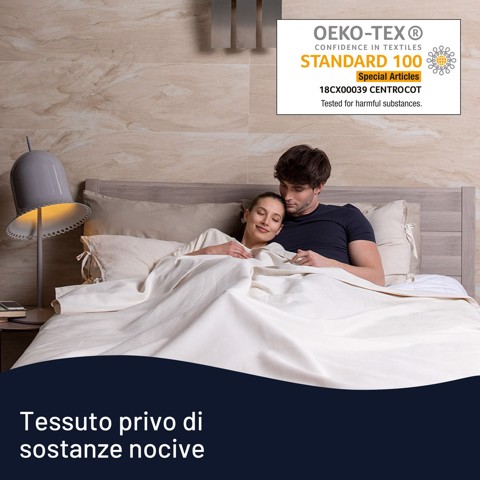 Imetec Scaldasonno Adapto singolo 150 x 80 cm, basso consumo, riscaldamento rapido, temperatura personalizzata, 100% lana e merino, made in italy, tessuto antiscivolo, comando con 6 temperature