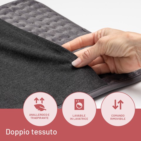 Imetec Termoforo Multiuso Intellisense Comfort, per schiena e addome, 40x35 cm, 5 temperature, Rapido riscaldamento