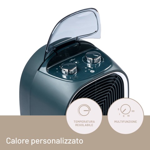 Imetec Termoventilatore Silent Power Pure, Silenzioso con ionizzatore, Timer di autospegnimento, 2100 W