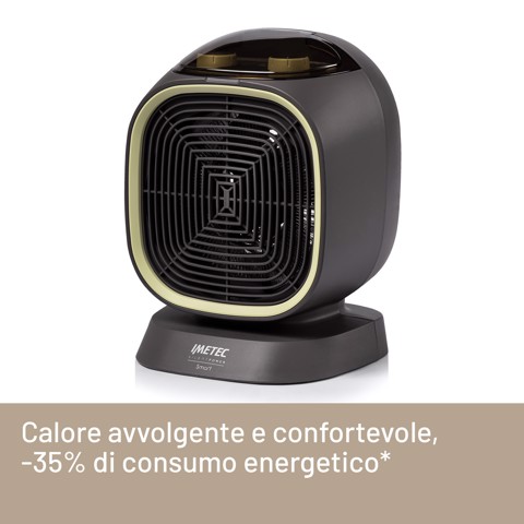 Imetec Termoventilatore Silent Power Smart, Silenzioso, 2100 W, 4 funzioni, Smart energy Function