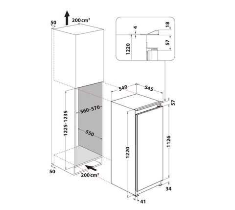 Indesit Frigorifero da incasso : colore inox - SZ 12 A2D/I