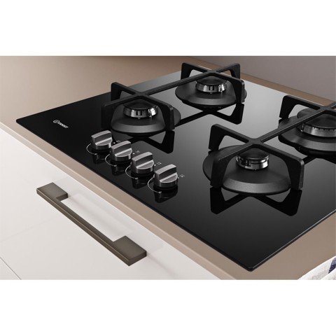 Indesit ING 61T/BK Nero Da incasso 59 cm Gas 4 Fornello(i)
