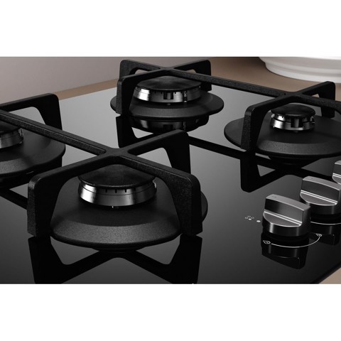 Indesit ING 61T/BK Nero Da incasso 59 cm Gas 4 Fornello(i)