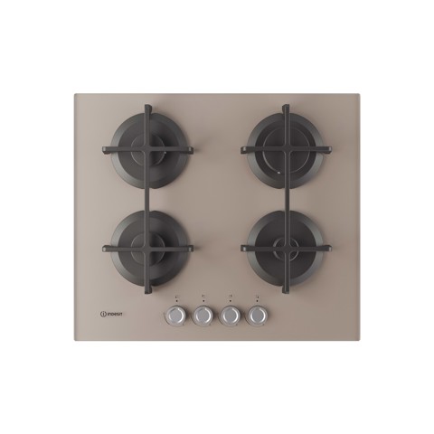 Indesit ING 61T/TD 1 piano gas vetro tortora 60cm 4 fuochi griglie in ghisa lavabili in lavastoviglie