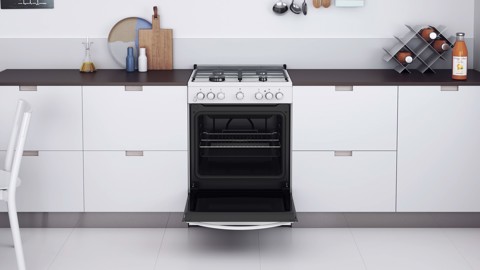 Indesit IS67G4PHW/E/1 Cucina Elettrico Gas Nero, Bianco A