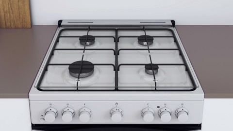 Indesit IS67G4PHW/E/1 Cucina Elettrico Gas Nero, Bianco A