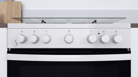 Indesit IS67G4PHW/E/1 Cucina Elettrico Gas Nero, Bianco A