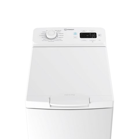 Indesit ITLPUSH 66W IT Top Loader 6kg, classe A, Motore Inverter, 1200 giri, display digitale, Soft Opening, Push&Go