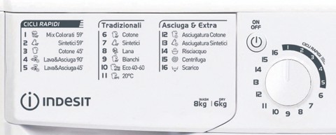 Indesit Lavasciuga a libera installazione EWDE 861483 W IT N - EWDE 861483 W IT N Made in Italy