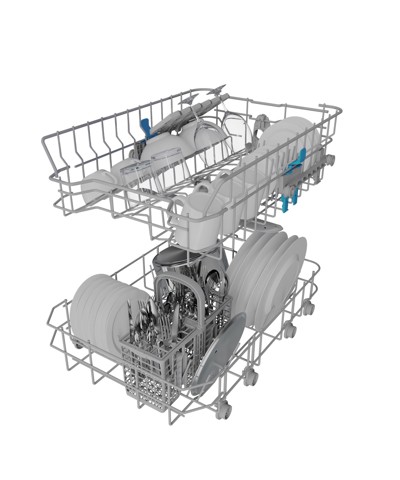 Indesit Lavastoviglie BI 45 cm classe E, 10 coperti, Push&Go, 46 dba