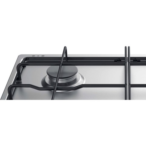 Indesit THP 642 IX/I Nero, Acciaio inossidabile Da incasso 58 cm Gas 4 Fornello(i)