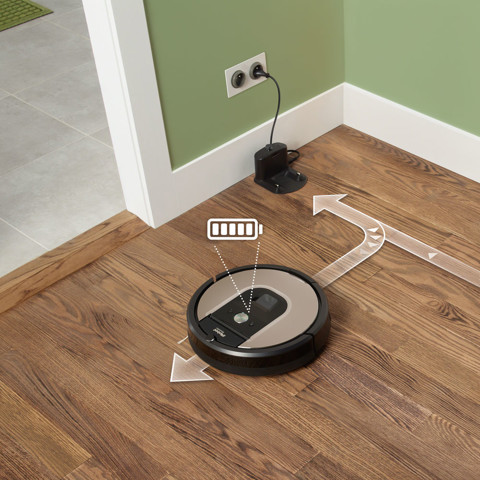 iRobot Roomba 966 aspirapolvere robot 0,6 L Senza sacchetto Nero, Argento