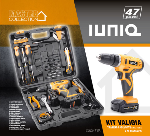 IUNIQ XDZW12K cacciavite elettrico e avvitatore a impulso 1350 Giri/min Nero, Arancione