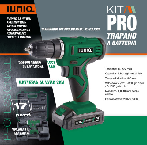 IUNIQ XDZW18B trapano 1350 Giri/min