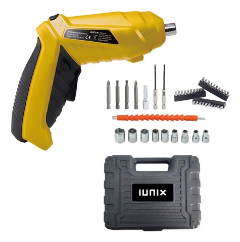 IUNIX XDVV42C cacciavite elettrico e avvitatore a impulso 250 Giri/min Nero, Giallo
