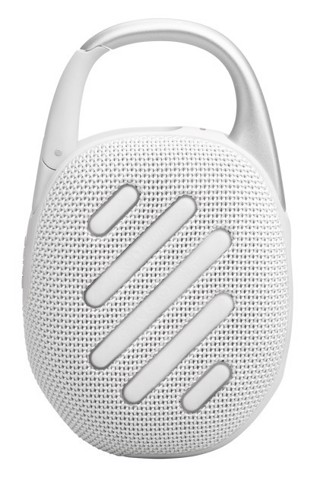 JBL Clip 5, Sistema audio portatile Waterproof e Dustproof con moschettone integrato, Bianco