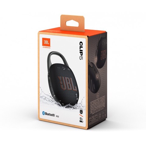 JBL Clip 5 Sistema audio portatile Waterproof e Dustproof con moschettone integrato, Nero