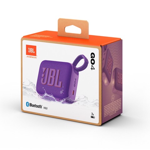 JBL Go 4, Sistema audio portatile waterproof e dustproof, Viola