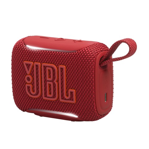 JBL GO 5 Speaker Bluetooth ultra‑portatile con potente Pro Sound e bassi incisivi, pairing AirTouch, design impermeabile, 10 ore di autonomia, Rosso