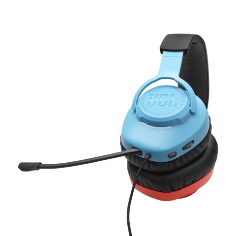 JBL Quantum 100N Auricolare Cablato A Padiglione Gaming Blu, Rosso