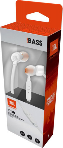 JBL T110 Cuffia Auricolare Connettore 3.5 mm Bianco