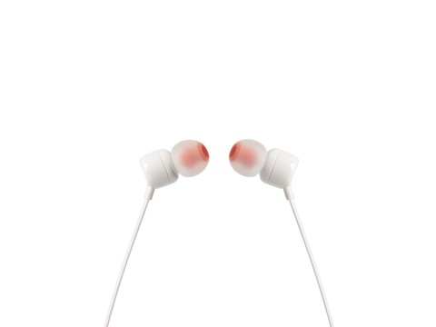 JBL Tune 110, Intra-auricolari con cavo, con comando/microfono, Bianco