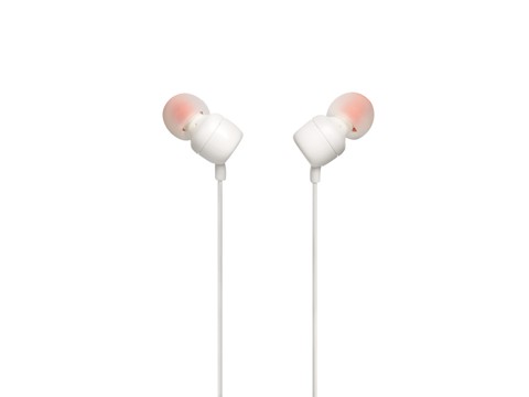 JBL Tune 110, Intra-auricolari con cavo, con comando/microfono, Bianco