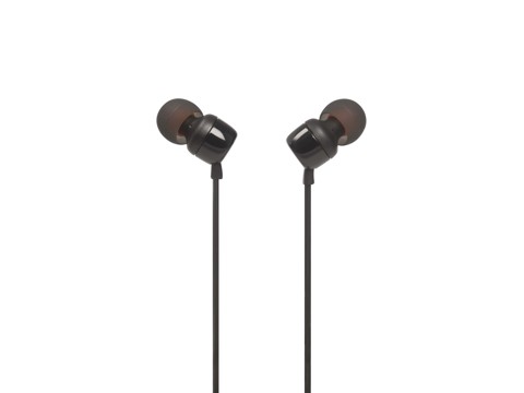 JBL Tune 110, Intra-auricolari con cavo, con comando/microfono, Nero