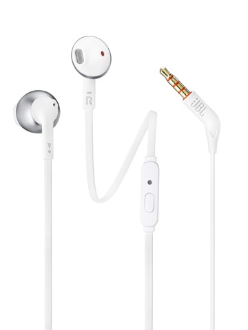 JBL Tune 205 Auricolare Cablato In-ear Chiamate/Musica/Sport/Tutti i giorni Cromo, Bianco