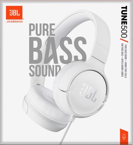 JBL Tune 500 Auricolare Cablato A Padiglione Musica e Chiamate Bianco