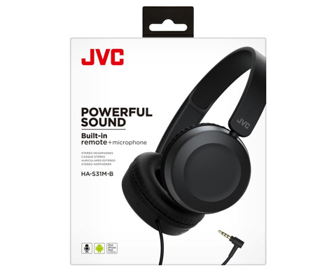 JVC HA-S31M-B Cuffia Padiglione auricolare Connettore 3.5 mm Nero