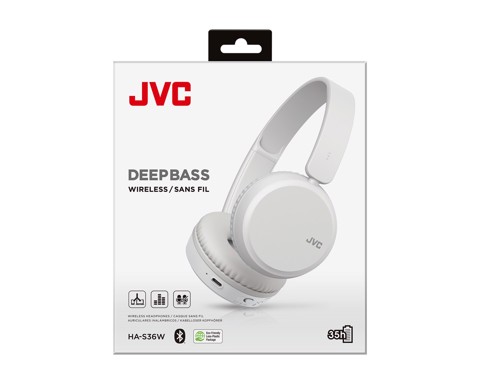 JVC HA-S36W Cuffie Wireless A Padiglione Musica e Chiamate Bluetooth Bianco