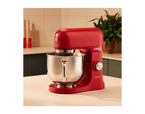 Kenwood kMix - Impastatrice planetaria, Paraschizzi, 3 ganci e fruste, 1000 W, Ciotola 5L, Rosso (KMX751ARD)