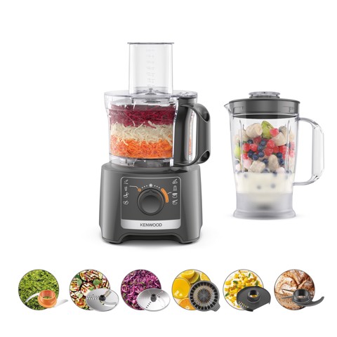 Kenwood MultiPro Compact - Robot da cucina, Lama per tagliare in acciaio inox, 2,1L, 800W, Grigio (FDP31.360GY)