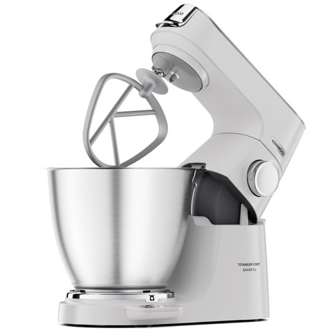 Kenwood Titanium Chef Baker XL Lite - Impastatrice planetaria, 3 ganci e fruste,1200W, 7L, Bianco (KVL65.001WH)
