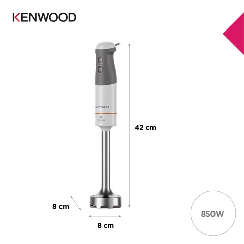 Kenwood Triblade XL - Frullatore ad immersione, Asta removibile in acciaio inox, 850 W, Bianco (HBM40.306WH)