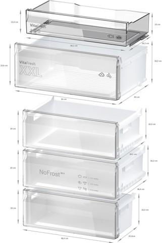 KGN492LAF Serie 4 Frigorifero Combinato da libera installazione 203 x 70 cm Metal look Classe A